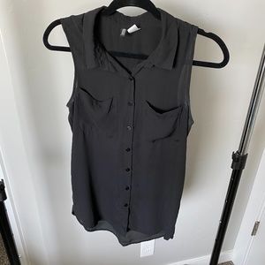 Black Button-Down Tank